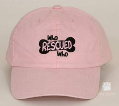 Who Rescued Who Embroidered Baseball Hat