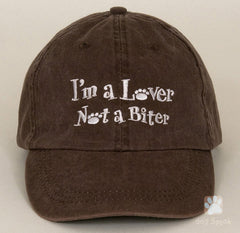 I'm a Lover Not a Biter Embroidered Baseball Hat