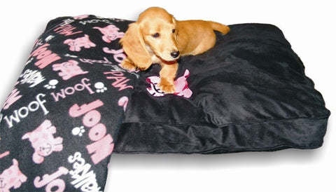 Black Dog Bed with Matching Blanket