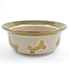 Large Nappa Matte Metallic Champagne Dog Bowl