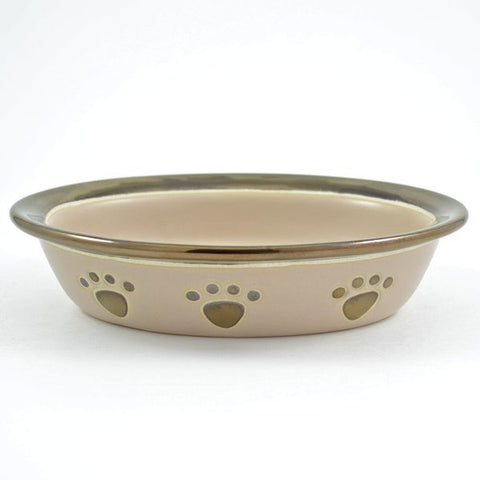 Small Nappa Matte Metallic Champagne Dog Bowl