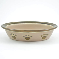 Small Nappa Matte Metallic Champagne Dog Bowl