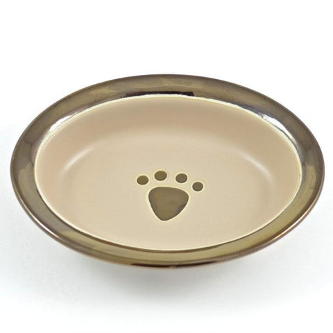 Small Nappa Matte Metallic Champagne Dog Bowl