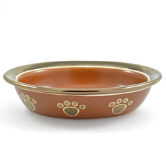 Small Nappa Matte Metallic Copper Dog Bowl