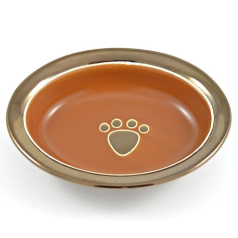 Small Nappa Matte Metallic Copper Dog Bowl