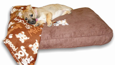 Brown Dog Bed with Matching Blanket