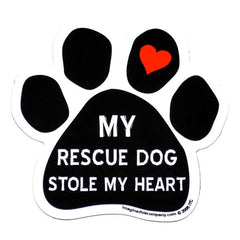 My Rescue Dog Stole My Heart Car Magnet