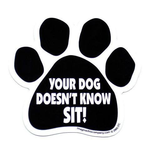 Your Dog Doesn't Know Sit Car Magnet