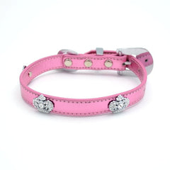 Metallic Pink Collar with Crystal Crowns