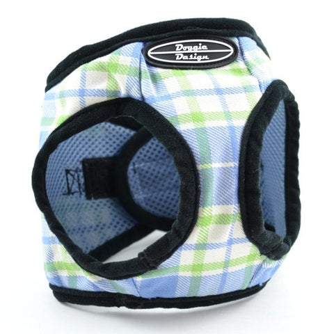 Pacfic Blue Plaid Ultra Choke Free Dog Harness