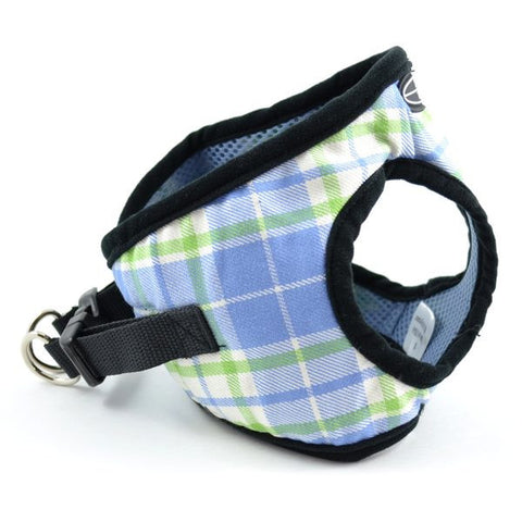 Pacfic Blue Plaid Ultra Choke Free Dog Harness