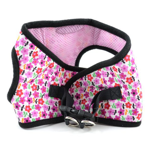 Pink Floral Ultra Choke Free Dog Harness