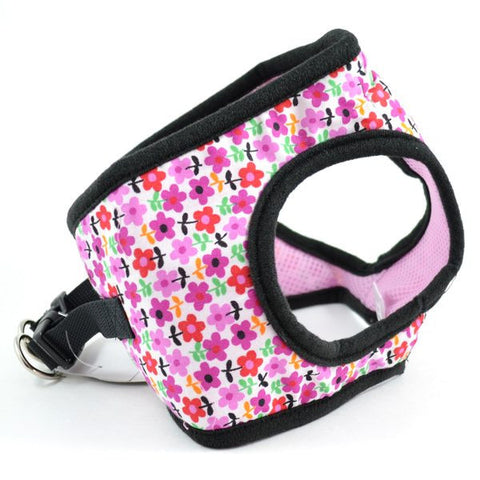 Pink Floral Ultra Choke Free Dog Harness