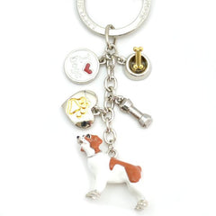 Brittany Spaniel Enameled Charm Key Chain