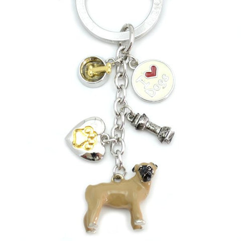 Bullmastiff Enameled Charm Key Chain