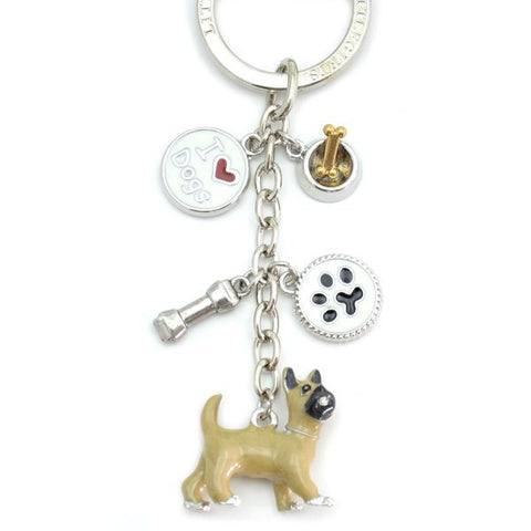 Cairn Terrier Enameled Charm Key Chain