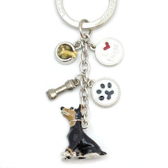 Doberman Pinscher Enameled Charm Key Chain