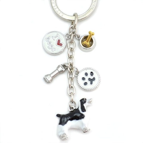 Springer Spaniel Enameled Charm Key Chain