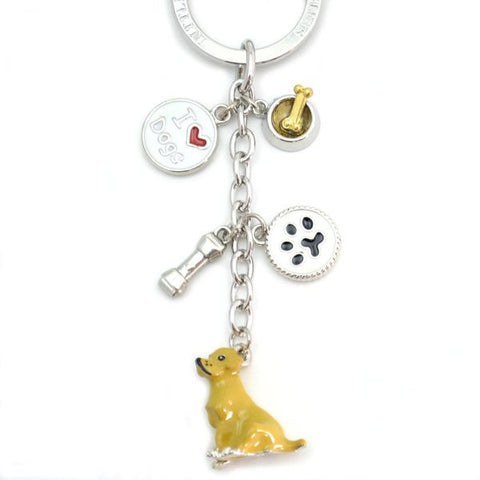 Golden Retriever Enameled Charm Key Chain