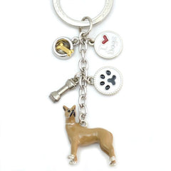 Great Dane Enameled Charm Key Chain