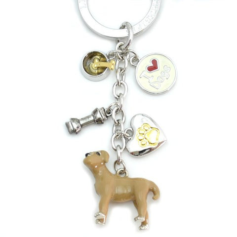 Labrador Retriever (Yellow) Enameled Charm Key Chain