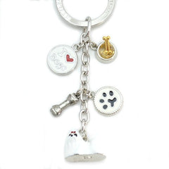 Maltese Enameled Charm Key Chain