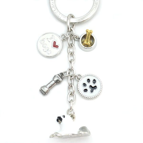 Old English Sheepdog Enameled Charm Key Chain