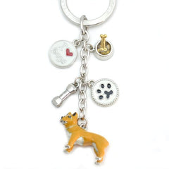 Pit Bull Enameled Charm Key Chain