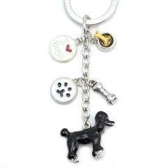 Poodle (Black) Enameled Charm Key Chain