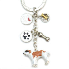 Saint Bernard Enameled Charm Key Chain