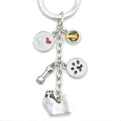 Shih Tzu Enameled Charm Key Chain