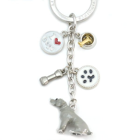 Weimaraner Enameled Charm Key Chain