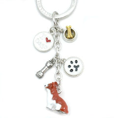 Welsh Corgi Enameled Charm Key Chain