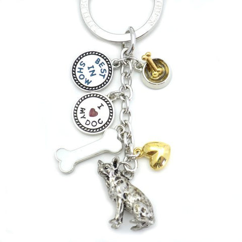 Australian Cattle Dog Metal Charm Key Chain