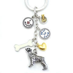 Brittany Spaniel Metal Charm Key Chain