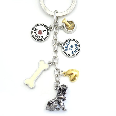 Bulldog Metal Charm Key Chain