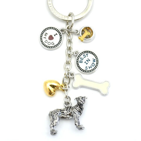 Bullmastiff Metal Charm Key Chain