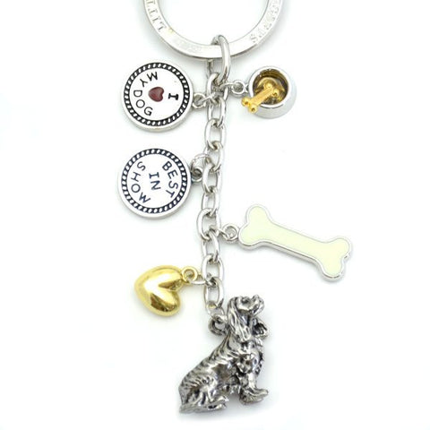 King Charles Spaniel Metal Charm Key Chain