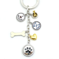 Dog Paw Print Metal Charm Key Chain