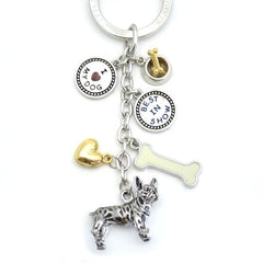 French Bulldog Metal Charm Key Chain