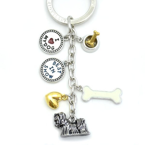 Lhasa Apso Metal Charm Key Chain