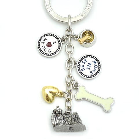 Maltese Metal Charm Key Chain