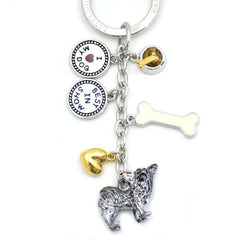 Papillon Metal Charm Key Chain