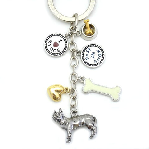 Pit Bull Metal Charm Key Chain