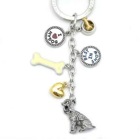 Poodle Metal Charm Key Chain