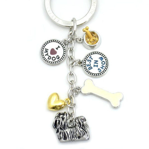 Shih Tzu Metal Charm Key Chain