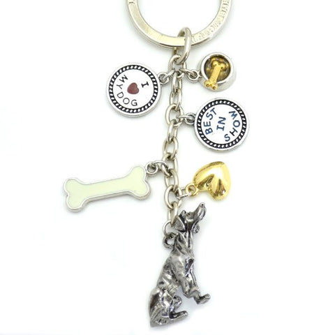 Weimaraner Metal Charm Key Chain