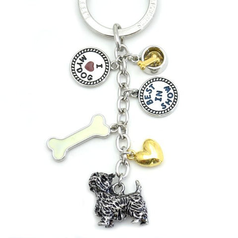 West Highland Terrier (Westie) Metal Charm Key Chain