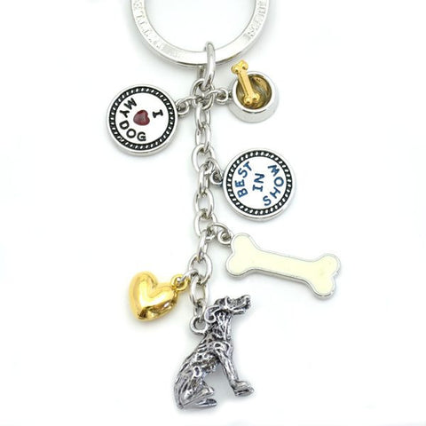 Whippet Metal Charm Key Chain