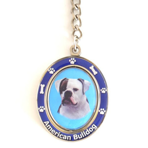 American Bulldog Spinning Key Chain